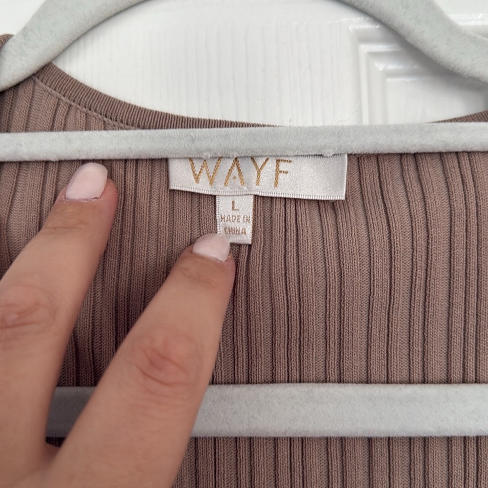 NWOT- WAYF Alexi Long Sleeve Ribbed Dress - Picture 8 of 13